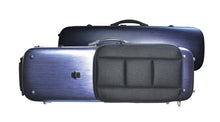 Load image into Gallery viewer, Polycarbonate Oblong Violin Case Silver Weave, Blue, Brushed Silver