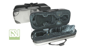 GSJ Double Violin Case 2 x 4/4 Black/Grey
