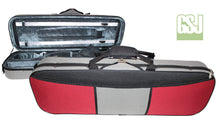 Load image into Gallery viewer, GSJ Two Tone Oblong Violin Case Red/Grey 4/4 &amp; Black Grey 4/4-1/2