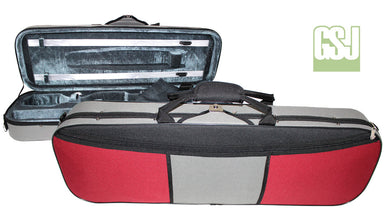 GSJ Two Tone Oblong Violin Case Red/Grey 4/4 & Black Grey 4/4-1/2