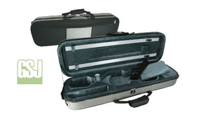 GSJ Two Tone Oblong Violin Case Red/Grey 4/4 & Black Grey 4/4-1/2