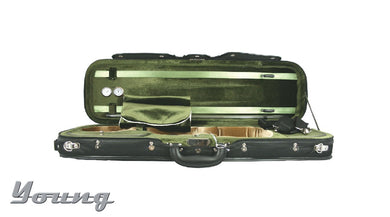 DELUXE Oblong Violin Case 4/4 black/green