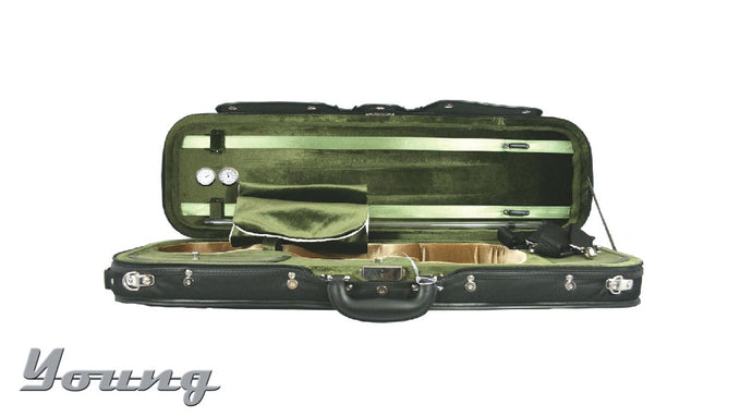 DELUXE Oblong Violin Case 4/4 black/green