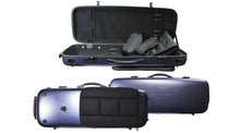 Load image into Gallery viewer, Polycarbonate Oblong Viola Case Silver Weave, Blue, Brushed Silver