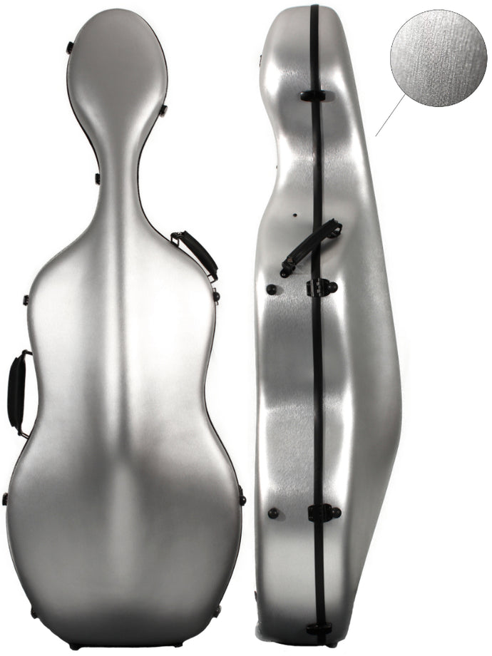 Polycarbonate Cello Case Brushed Silver  (With/Without Wheels)