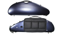 Load image into Gallery viewer, Polycarbonate Rocket Shaped Violin Case Silver Weave, Blue