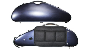 Polycarbonate Rocket Shaped Violin Case Silver Weave, Blue