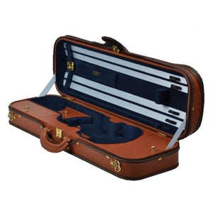 Negri Diplomat Leather Violin 4/4 COGNAC/BLUE VELVET