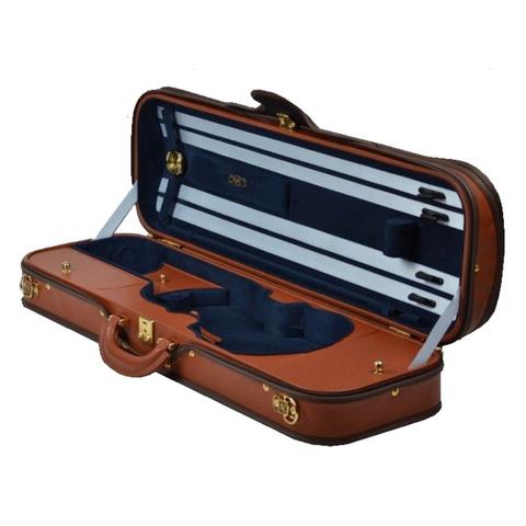 Negri Diplomat Leather Violin 4/4 COGNAC/BLUE VELVET