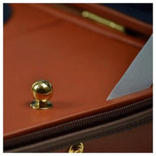 Load image into Gallery viewer, Negri Diplomat Leather Violin 4/4 COGNAC/BLUE VELVET