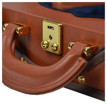 Load image into Gallery viewer, Negri Diplomat Leather Violin 4/4 COGNAC/BLUE VELVET