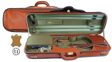 Negri Diplomat Leather Violin 4/4 COGNAC/OLIVE VELVET