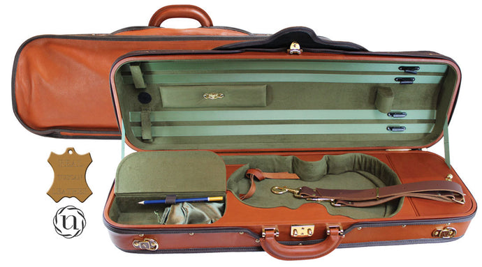 Negri Diplomat Leather Violin 4/4 COGNAC/OLIVE VELVET