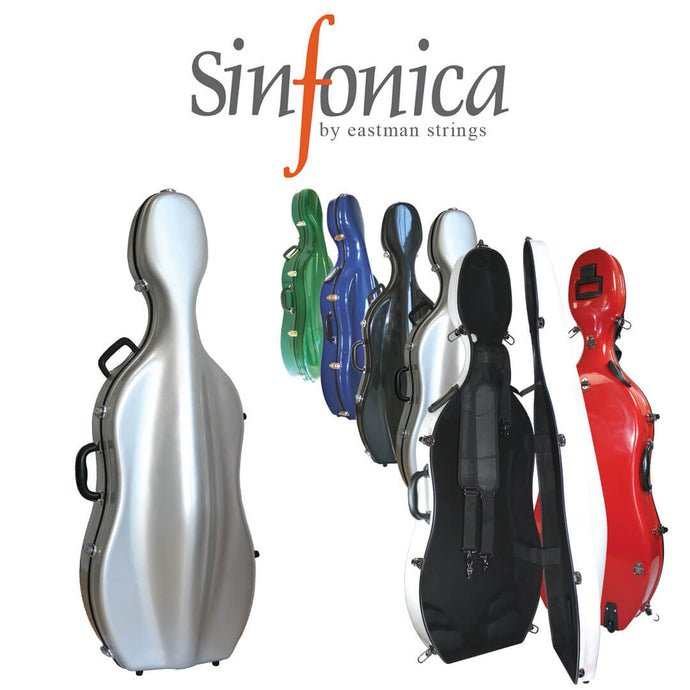 Sinfonica Z-Tec Cello Case 3/4 & 1/2 blue,black & red